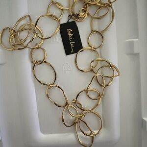Gold Circle/Oval Long Necklace